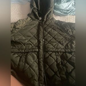 Green puffer jacket